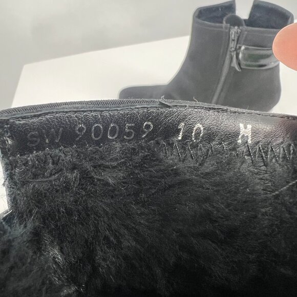 Stuart Weitzman Black Lined Booties Size 10 - Picture 16 of 17